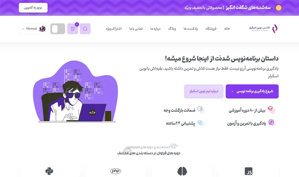طراحی سایت نوین اسکیلز